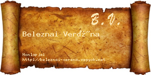 Beleznai Veréna névjegykártya